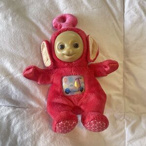 Vintage 1990s Teletubbies Po Plush Squeaky Toy 6-8 Inches Red